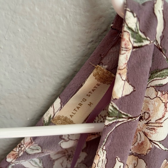 Altar’d State Purple Floral Cropped Blouse NWT - Picture 6 of 7